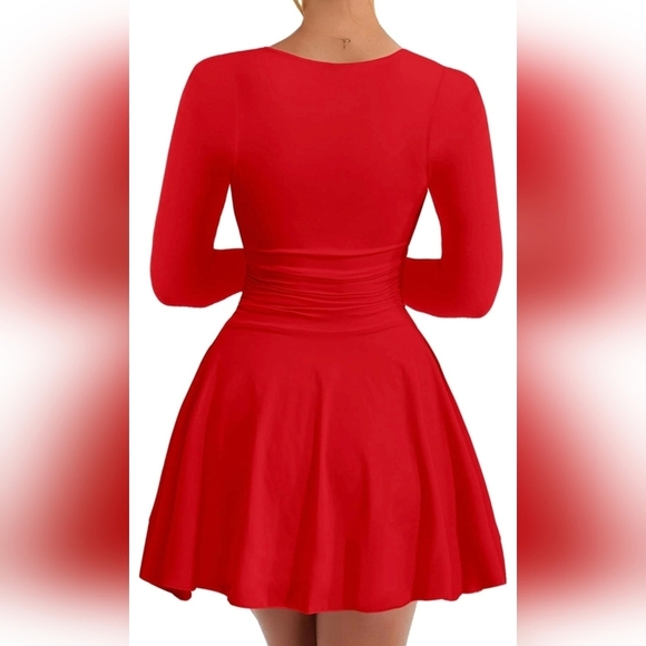 Kaximil Women's Square Neck Long Sleeve Mini Dress #670 - Picture 11 of 11